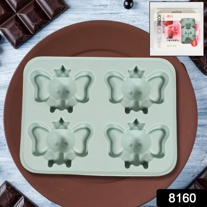 Silicone Cartoon Shape 4 Grid Ice Cube Tray Ice Cube Molds Trays Small Cubes Tray For Fridge,  Flexible Silicon Ice Tray (1 pc) - Image 2