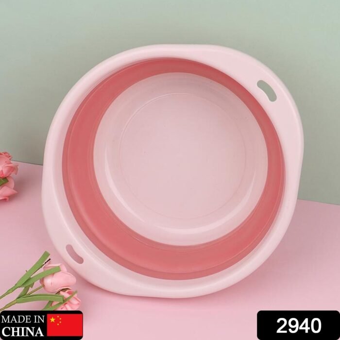 MULTI-PURPOSE PORTABLE COLLAPSIBLE FOLDING TUB,  WITH HANGING HOLE & SAVE STORAGE SPACE,  ALSO USE FOR MULTI USE - Image 2