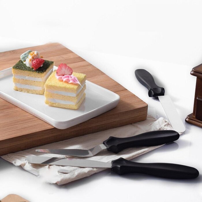 MULTI-FUNCTION STAINLESS STEEL CAKE ICING SPATULA FLAT ANGULAR TRIANGLE PALLET KNIFE SET - Image 1