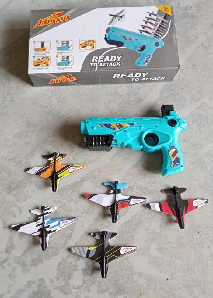 Airplane Launcher Gun Toy with Foam Glider Planes,  Outdoor Games for Children,  Best Aeroplane Toys for Kids,  Air Battle Gun Toys  ( 5 Plane Include ) - Image 8