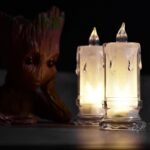 6559 BIG SIZE FLAMELESS MELTED DESIGN CANDLES FOR DECORATION (SET OF 12PC)
