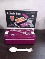 AIRTIGHT LUNCH BOX 2 COMPARTMENT LUNCH BOX LEAK PROOF FOOD GRADE MATERIAL LUNCH BOX MODERN APPEARANCE & COMPACT LUNCH BOX WITH SPOON - Image 5