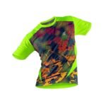 Sport Jersey for Men Digital Print Neon Green and Multicolor