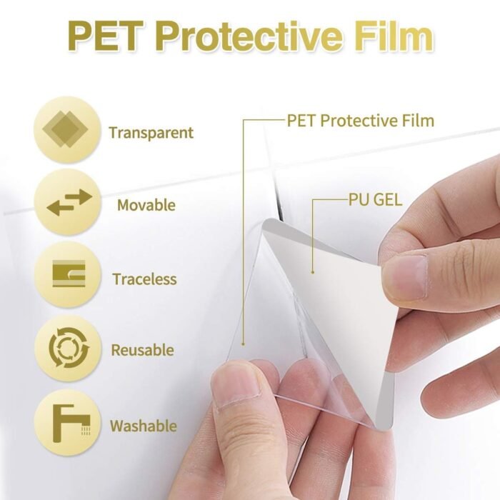 New Double Side Tape Sticker Strong Waterproof Wall Indoor Nano Adhesive No Trace Gel Clear Industrial Multipurpose Removable Use for Bedroom,  Home,  Kitchen,  Hotel (0.6mmx1pc) - Image 3