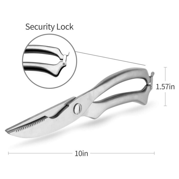 Heavy Duty Stainless Steel Poultry Shears,  Premium Ultra Sharp Spring-Loaded Kitchen - Image 5