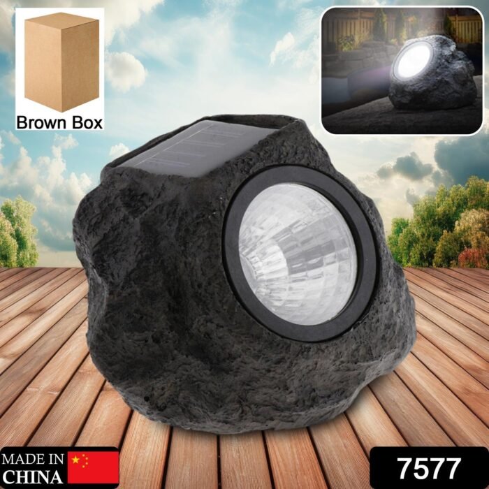 Solar Powered LED Rock Light Solar Powered LED Spotlight Faux Stone for Pathway Landscape Garden Outdoor Patio Yard (1 Pc) - Image 2