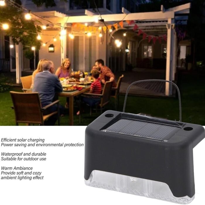 Solar Decorative Lights,  Waterproof Durable Garden Atmosphere Lights Stair Lights Railing Lights Step Steps Lights for Outdoor Patio Courtyard Stair Step Fence Patio Stairs, Yard,  Garden Pathway ( 4 Pc Set) - Image 4