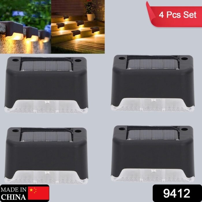 Solar Decorative Lights,  Waterproof Durable Garden Atmosphere Lights Stair Lights Railing Lights Step Steps Lights for Outdoor Patio Courtyard Stair Step Fence Patio Stairs, Yard,  Garden Pathway ( 4 Pc Set) - Image 2