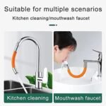 9087b Flexible Water Tap Extender, Universal Foaming Extension Tube with Connector, 360 Free Bending Faucet Extender, Adjustable Sink Drain Extension (46cm)