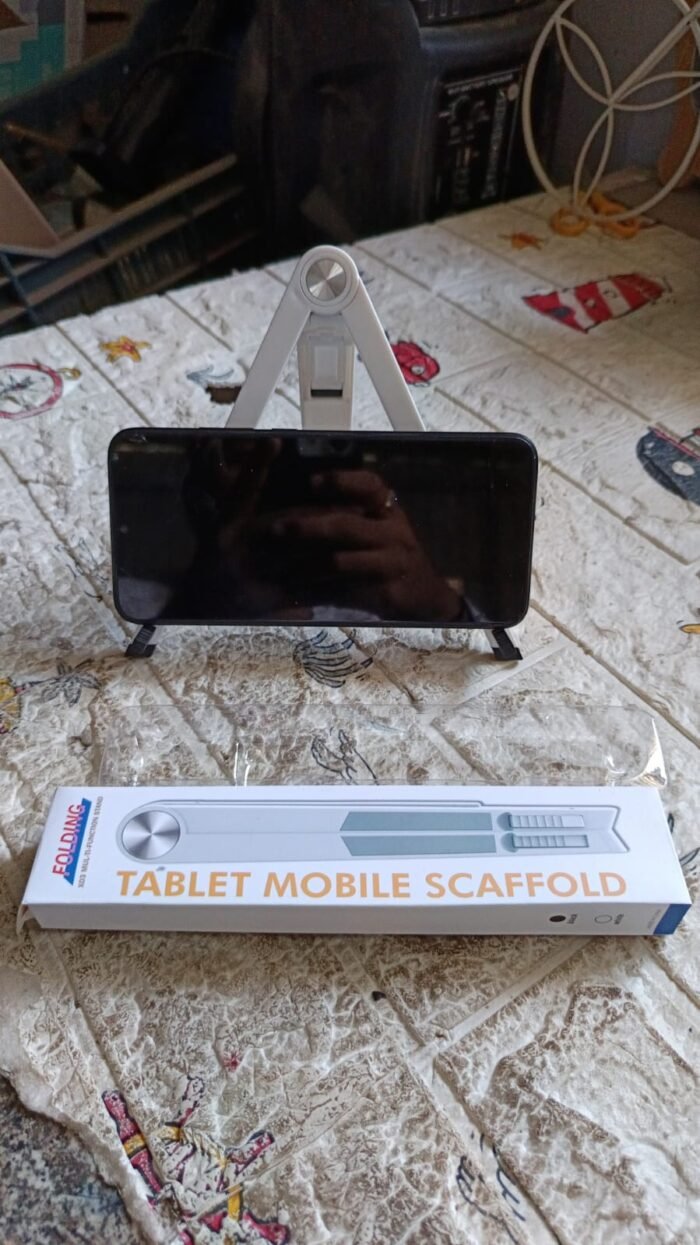 Slim Tablet Mobile Stand Adjustable Foldable Tablet Stand Scaffold (1 Pc) - Image 7