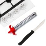 Stainless Steel Electronic Gas Lighter and Knife (2 in 1)