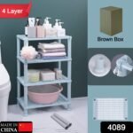 4 Layer Multifunctional Storage Shelf Organizer Narrow Storage Rack for Kitchen or Bathroom - Image 2