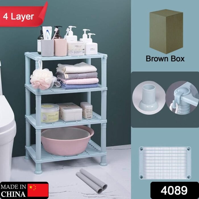 4 Layer Multifunctional Storage Shelf Organizer Narrow Storage Rack for Kitchen or Bathroom - Image 2