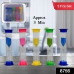 Sand Timer Plastic Hourglass,  Sand Glass Toy Sand Clock for Kitchen,  Office,  School and Brushing Teeth for Bathroom Timer Clock Children Hourglass Sand glass Toothbrush Household Sand Clock (3 Min Approx / 5 pc) - Image 2