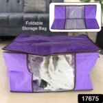 Clothing storage bag with zipper,  non-woven storage bag for storing the clothes and sarees. - Image 2