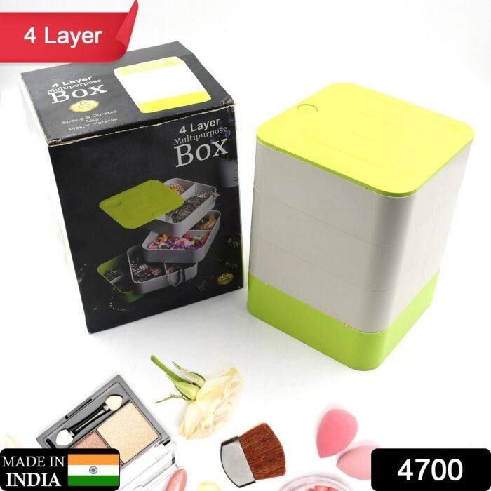 4 Layers Jewelry Box,  360 Degree Rotating Jewelry Box,  Jewelry and Earring Organizer Box,  Accessory Storage Box - Image 2