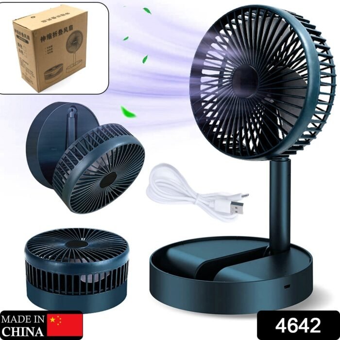 Telescopic Electric Desktop Fan,  Height Adjustable,  Foldable & Portable for Travel/Carry | Silent Table Top Personal Fan for Bedside,  Office Table (Battery Not Include) - Image 3