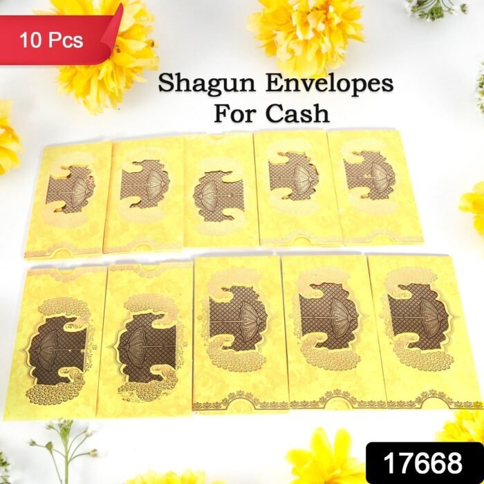 Wedding Gift Envelopes pack of 10 pcs Money Cash Gift Cover Shagun Birthday Marriage,  Baby Shower,  Anniversary,  Money Envelope Lifafa Envelope Multicolor Premium Envelope (10 Pcs Set) - Image 2