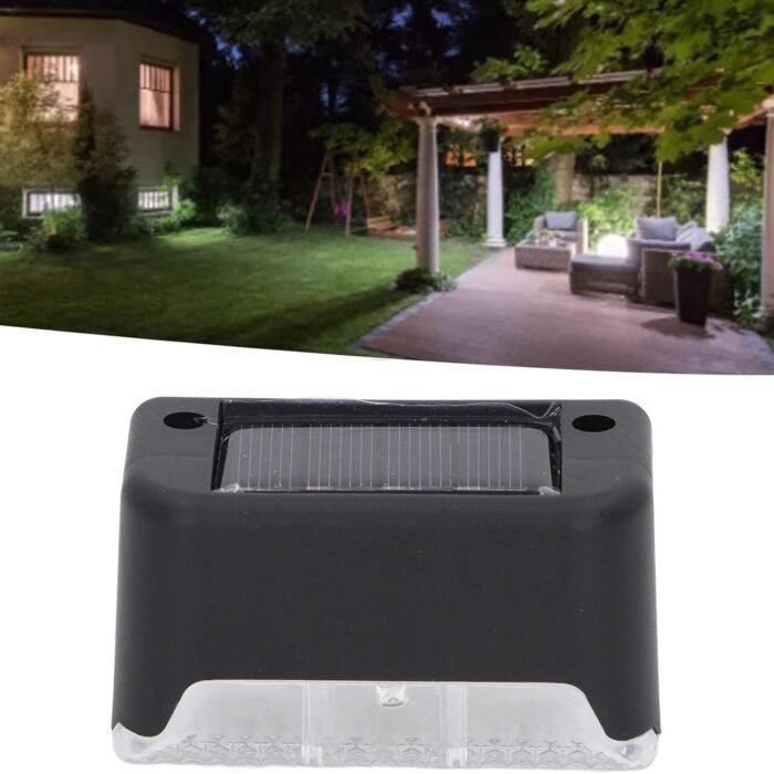 Solar Decorative Lights,  Waterproof Durable Garden Atmosphere Lights Stair Lights Railing Lights Step Steps Lights for Outdoor Patio Courtyard Stair Step Fence Patio Stairs, Yard,  Garden Pathway ( 4 Pc Set) - Image 1
