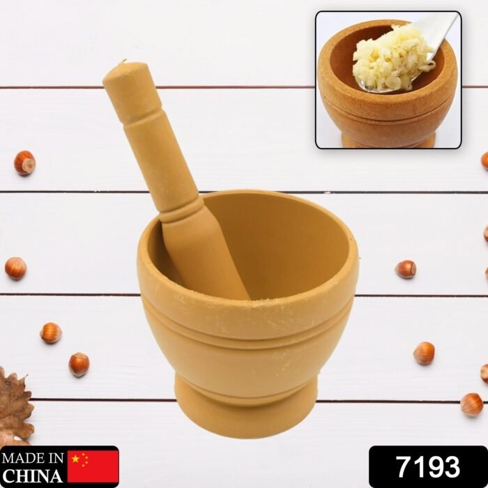 Mortar and Pestle Set for Spices,  Okhli Masher,  Khalbatta,  Kharal,  Mixer,  Natural & Traditional Grinder and Musal,  Well Design for Kitchen,  Home,  Herb - Image 2