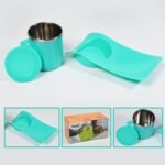 2851 Snacks Tray & Inside Steel Cup 350ml Break Time Tray For Kids & Home Use