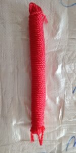 Heavy duty laundry drying rope on a clothesline.