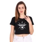 Black Colour Crop Top for Women 100% Pure Cotton
