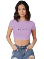 Lavender Colour Crop Top for Women 100% Pure Cotton
