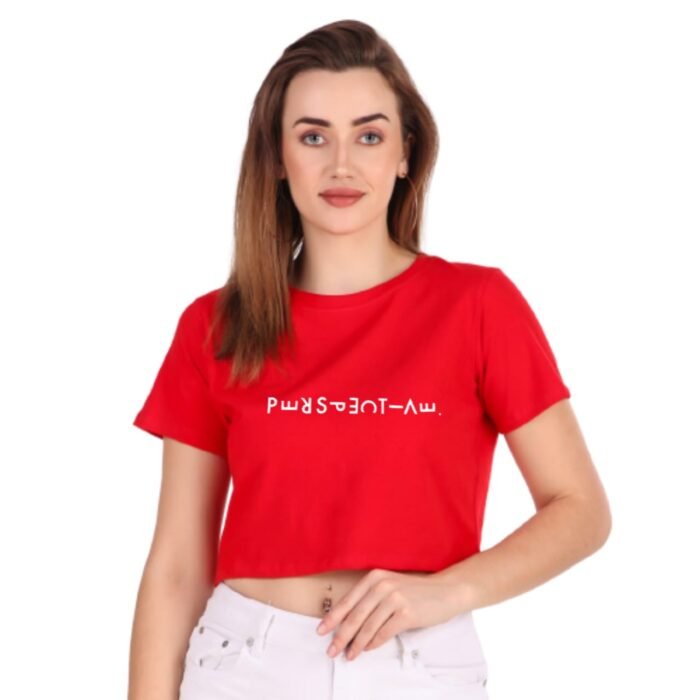 Red Colour Crop Top for Women 100% Pure Cotton - Image 1