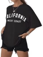 California West designed Oversized Black colour t-shirt for women - Image 3