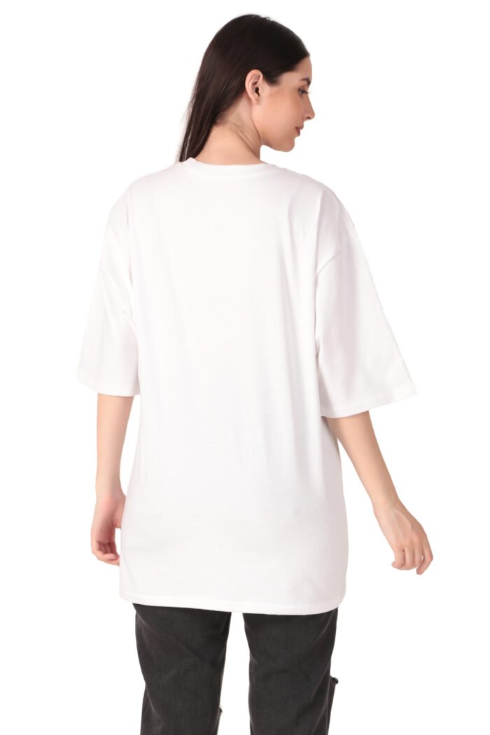 Plain White Oversized colour t-shirt for women - Image 6