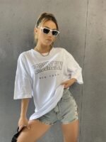 Brooklyn 2 designed white colour t-shirt for women
