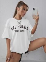 California West  designed white colour t-shirt for women