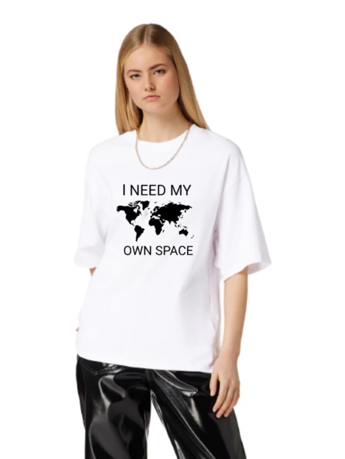 I need my own space Printed white colour t-shirt for women - Image 1