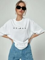Printed white colour t-shirt for women