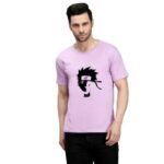 Naruto 100% Pure Cotton Printed Lavender colour t-shirt for Men