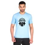 Never Give up 100% Pure Cotton Printed Sky Blue t-shirt for Men