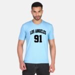 Los Angeles 100% Pure Cotton Printed Sky Blue t-shirt for Men