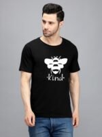 Be Kind 100% Pure Cotton Printed Black Colour t-shirt for Men