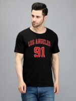 Los Angeles 100% Pure Cotton Printed Black Colour t-shirt for Men
