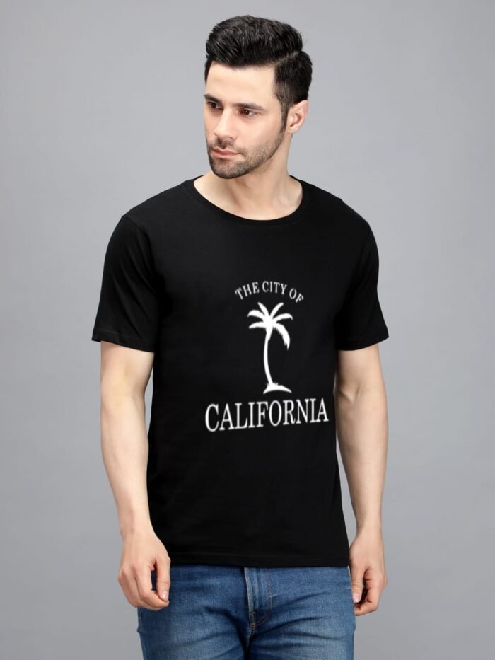 100% Pure Cotton Printed Black Colour t-shirt for Men - Image 1