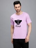 Be Kind 100% Pure Cotton Printed Lavender colour t-shirt for Men