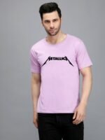 Metallica 100% Pure Cotton Printed Lavender colour t-shirt for Men