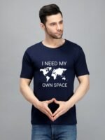 100% Pure Cotton Printed Navy Blue t-shirt for Men