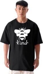 Be kind oversized black colour t-shirt for men