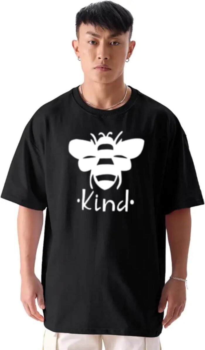 Be kind oversized black colour t-shirt for men - Image 1