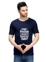 100% Pure Cotton Printed Navy Blue t-shirt for Men