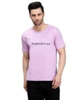 100% Pure Cotton Printed Lavender colour t-shirt for Men