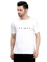 100% Pure Cotton Printed White t-shirt for Men