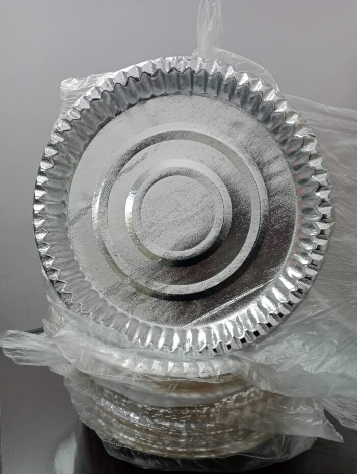 Silver disposal paper plate - Image 1